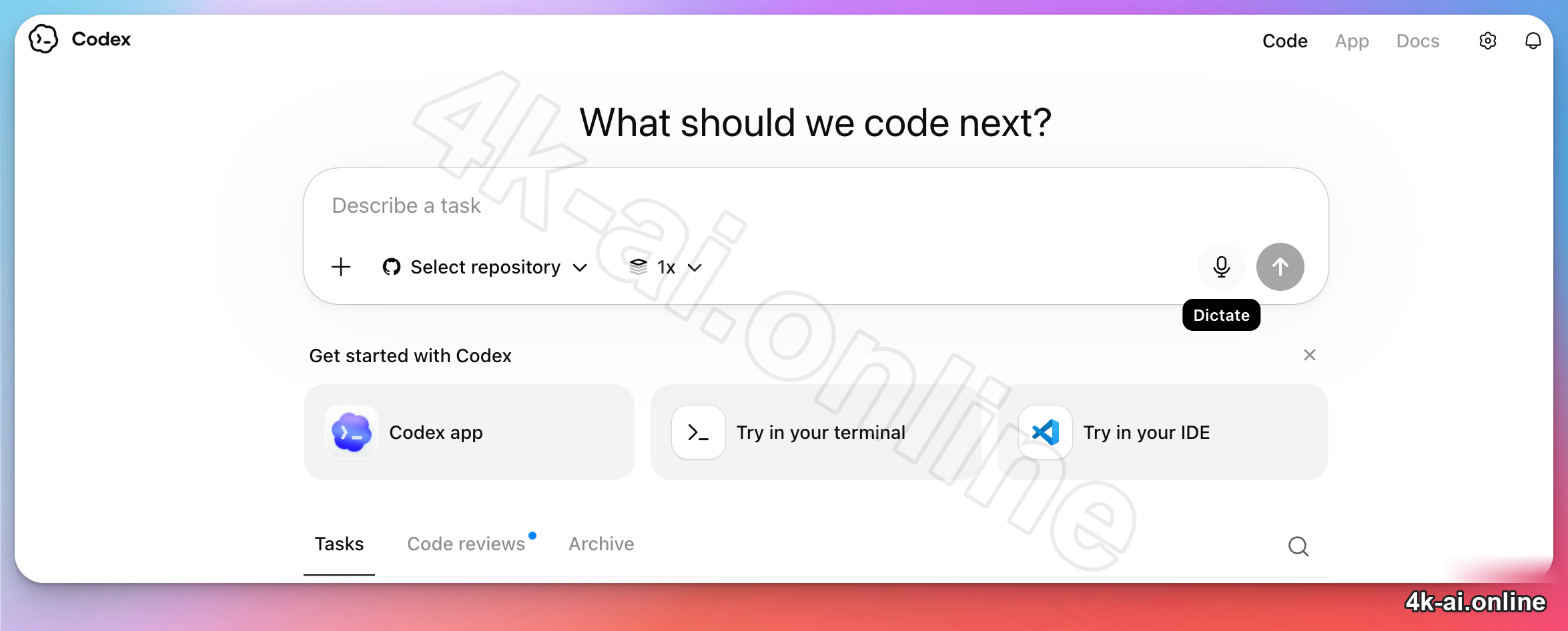 codex-cloud-start-task-page
