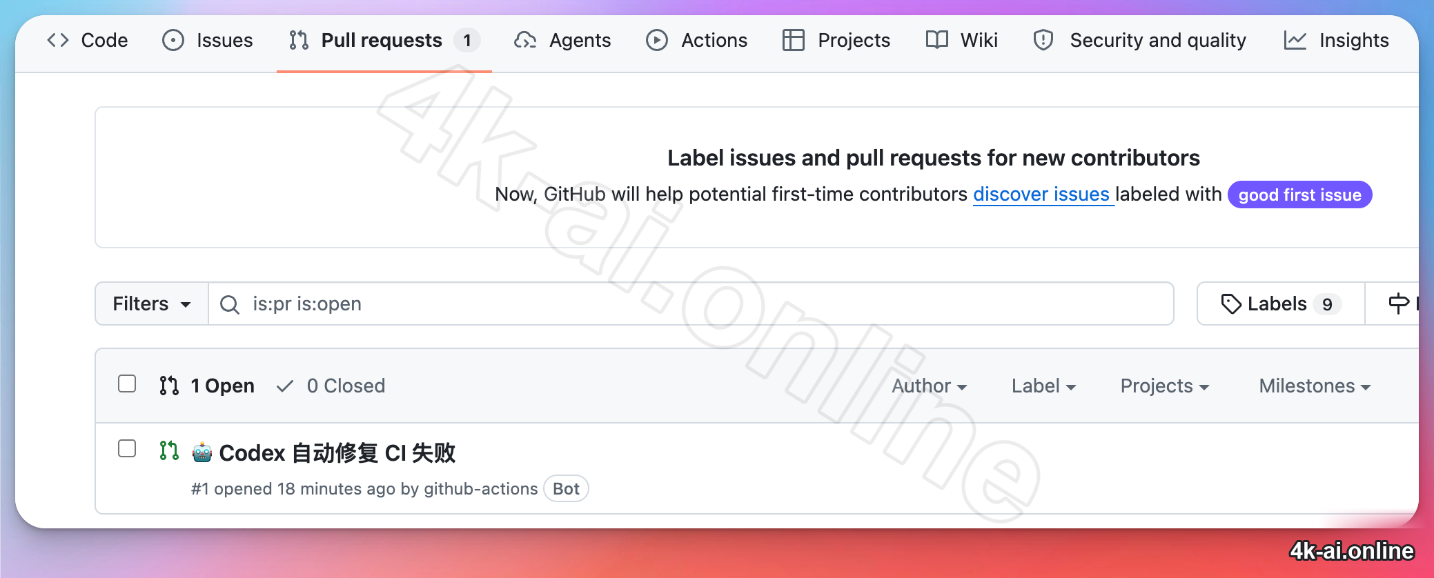 github-actions-auto-fix-pr-list